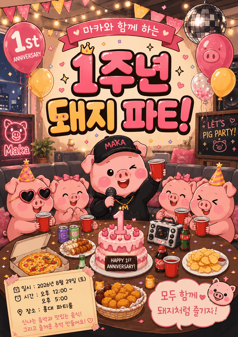 PROJECT EXP, 마카의 1주년 축하 돼지 파티